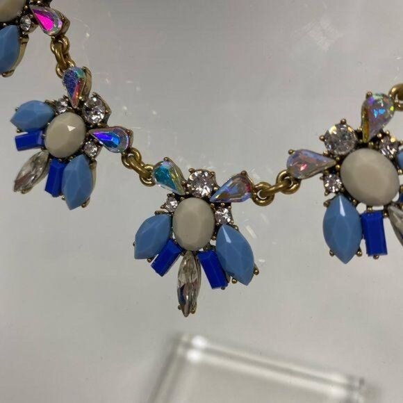 J. Crew Blue Gold Iridescent Necklace - Picture 1 of 10